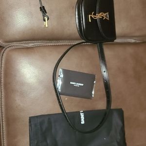 Black Bag New YSL Leather Fanny Pack Authentic